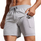 Feathery-Fit 2 in 1 Athletic Shorts 5''- with Pockets