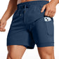 Feathery-Fit 2 in 1 Athletic Shorts 5''- with Pockets