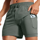 Feathery-Fit 2 in 1 Athletic Shorts 5''- with Pockets