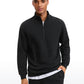 Fleece Lined Half Zip Sweatshirts Mock Neck