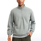 Fleece Lined Half Zip Sweatshirts Mock Neck