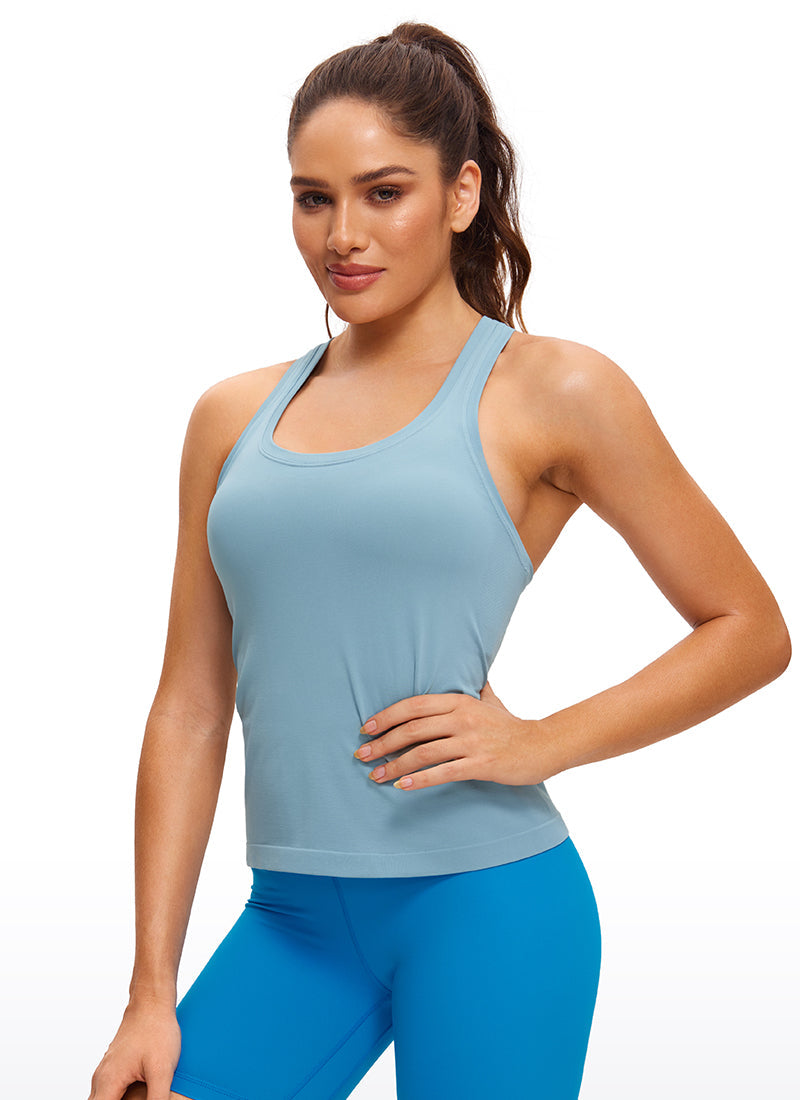 Seamless Scroop Neck Racerback Tanks