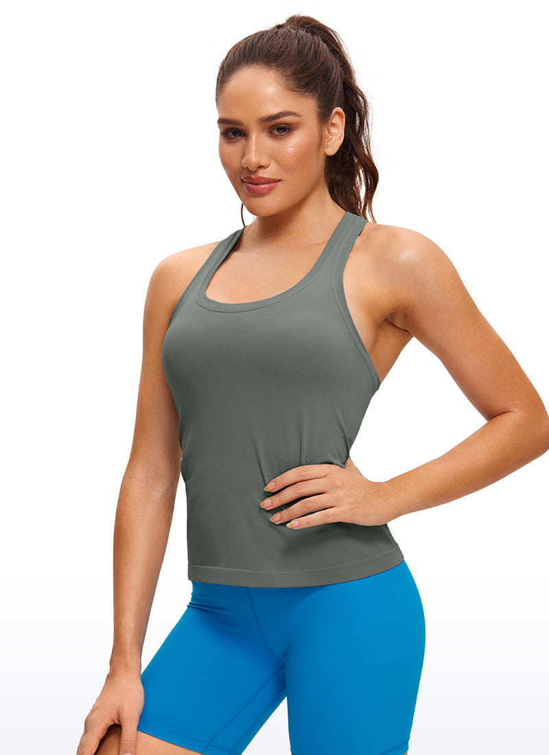 Seamless Scroop Neck Racerback Tanks