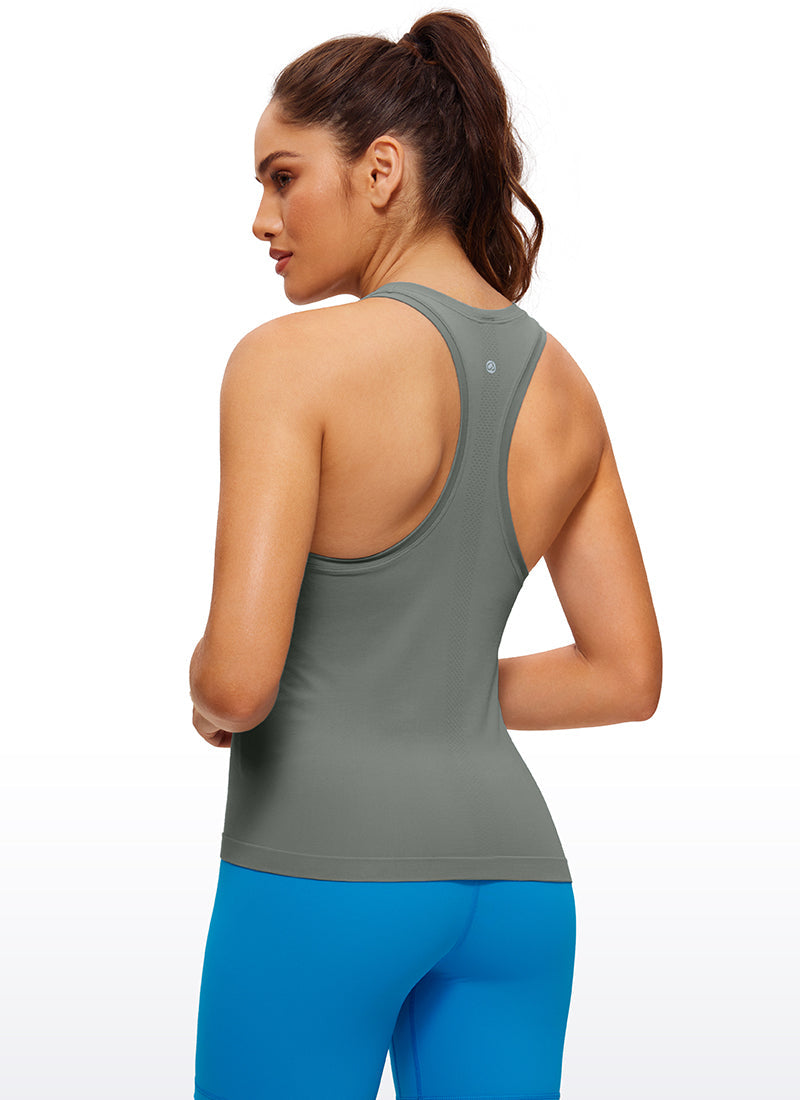 Seamless Scroop Neck Racerback Tanks