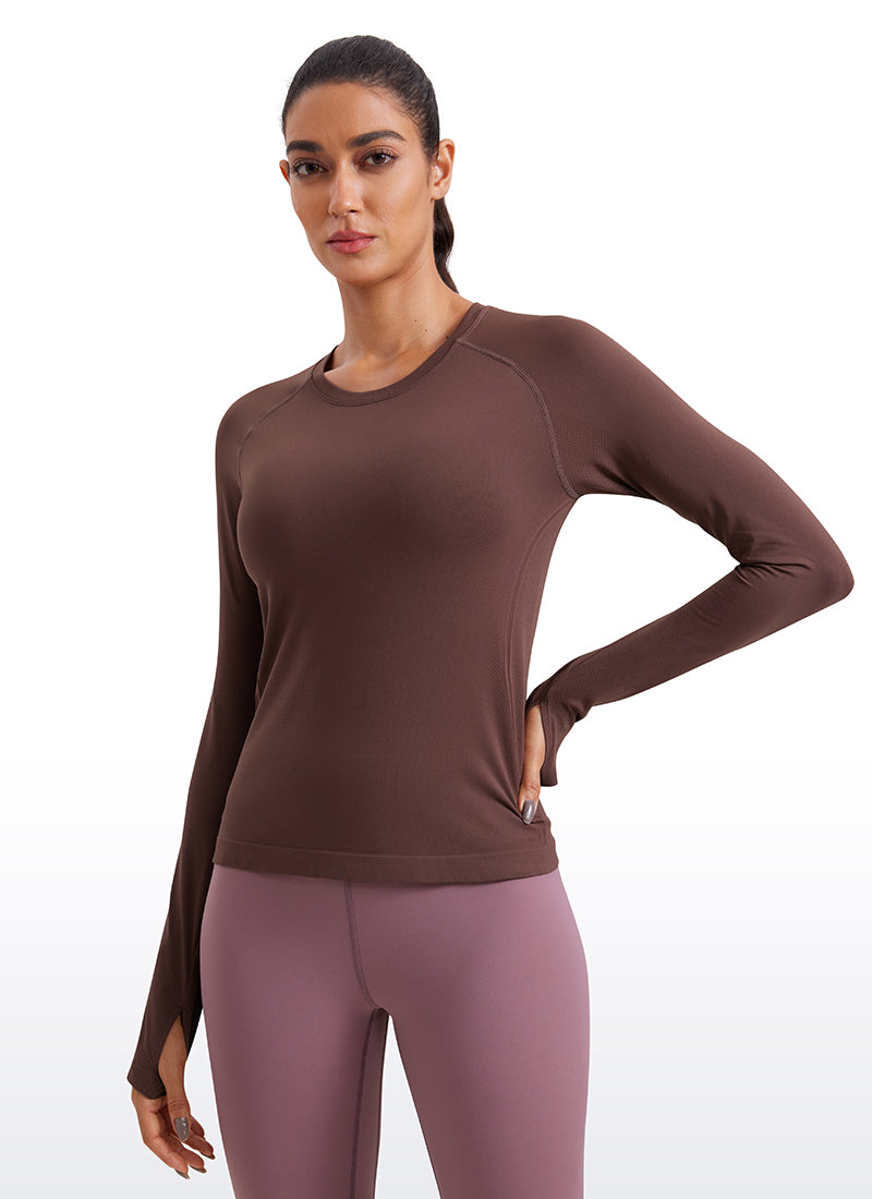 Seamless Long Sleeves with Thumbholes Shirts