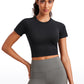 Seamless Crew Neck Cropped Short Sleeves