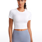 Seamless Crew Neck Cropped Short Sleeves