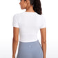 Seamless Crew Neck Cropped Short Sleeves