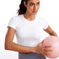 Seamless Crew Neck Cropped Short Sleeves