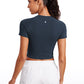 Seamless Crew Neck Cropped Short Sleeves