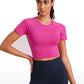 Seamless Crew Neck Cropped Short Sleeves