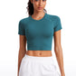 Seamless Crew Neck Cropped Short Sleeves