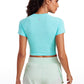 Seamless Crew Neck Cropped Short Sleeves