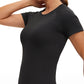 Seamless High Neck Short Sleeves Waist Length