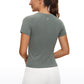 Seamless High Neck Short Sleeves Waist Length