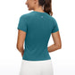 Seamless High Neck Short Sleeves Waist Length