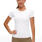 Seamless High Neck Short Sleeves Waist Length