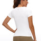 Seamless High Neck Short Sleeves Waist Length