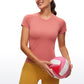 Seamless High Neck Short Sleeves Waist Length