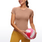 Seamless High Neck Short Sleeves Waist Length