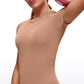 Seamless High Neck Short Sleeves Waist Length