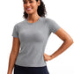 Seamless Crewneck Short Sleeve Shirts Waist Length