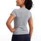 Seamless Crewneck Short Sleeve Shirts Waist Length