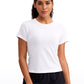 Seamless Crewneck Short Sleeve Shirts Waist Length