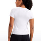 Seamless Crewneck Short Sleeve Shirts Waist Length