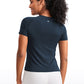 Seamless Crewneck Short Sleeve Shirts Waist Length