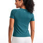 Seamless Crewneck Short Sleeve Shirts Waist Length