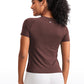 Seamless Crewneck Short Sleeve Shirts Waist Length