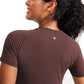 Seamless Crewneck Short Sleeve Shirts Waist Length