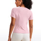 Seamless Crewneck Short Sleeve Shirts Waist Length