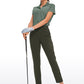 Stretch Drawstring 7/8 Pants with Pockets 27''