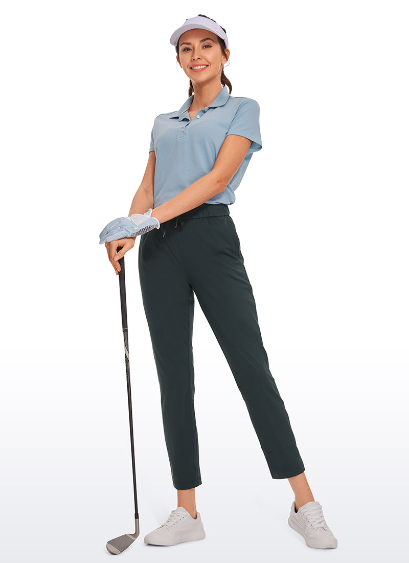 Stretch Drawstring 7/8 Pants with Pockets 27''