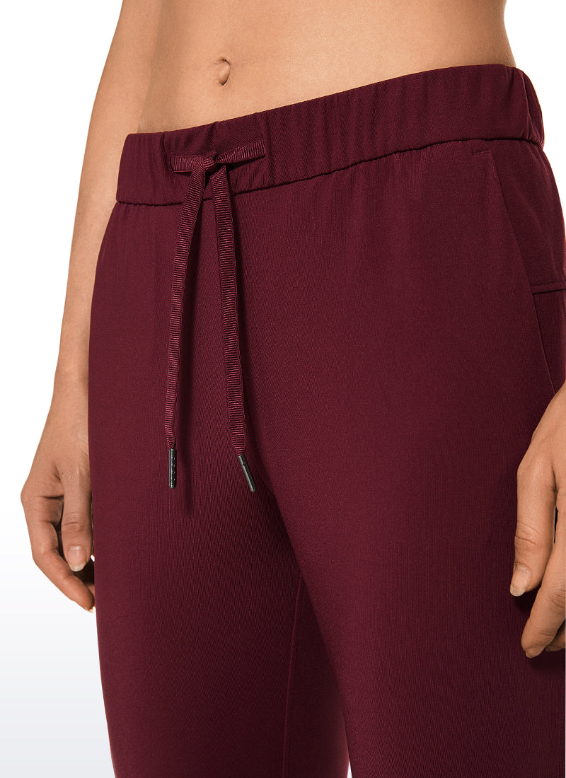 Stretch Drawstring Long Pants with Pockets 31''