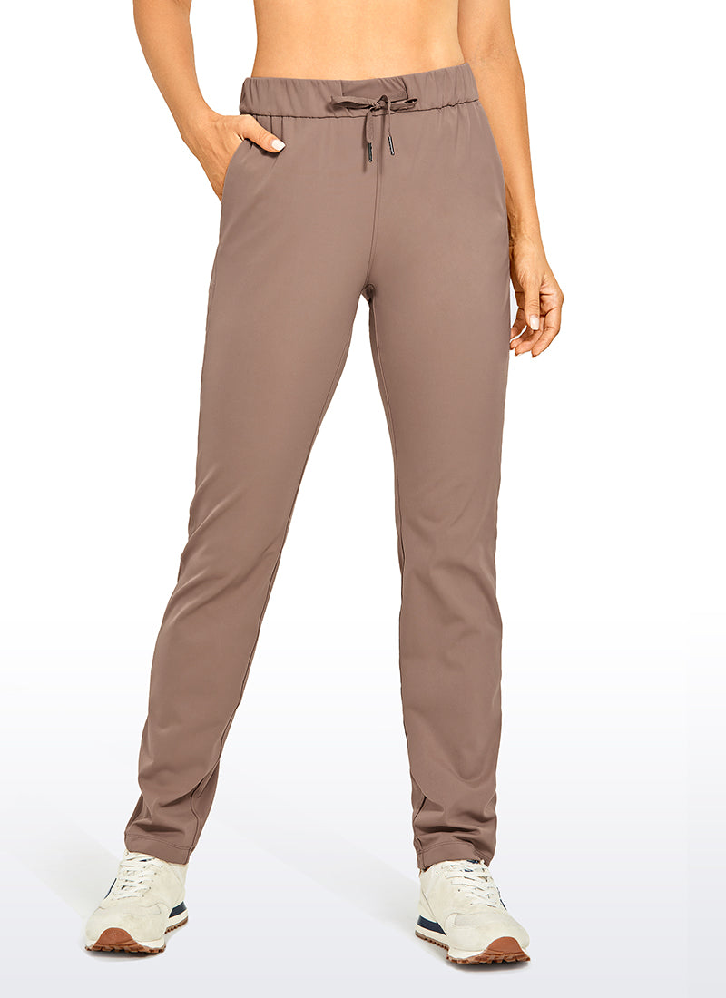 Stretch Drawstring Long Pants with Pockets 31''