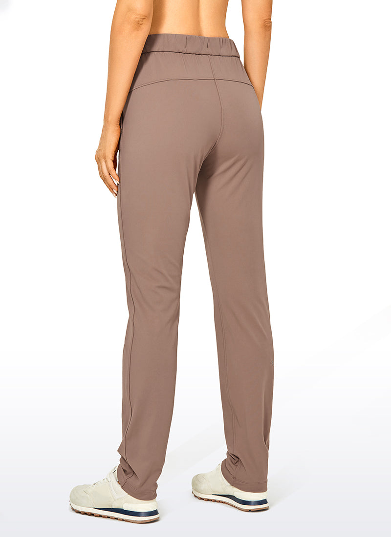 Stretch Drawstring Long Pants with Pockets 31''