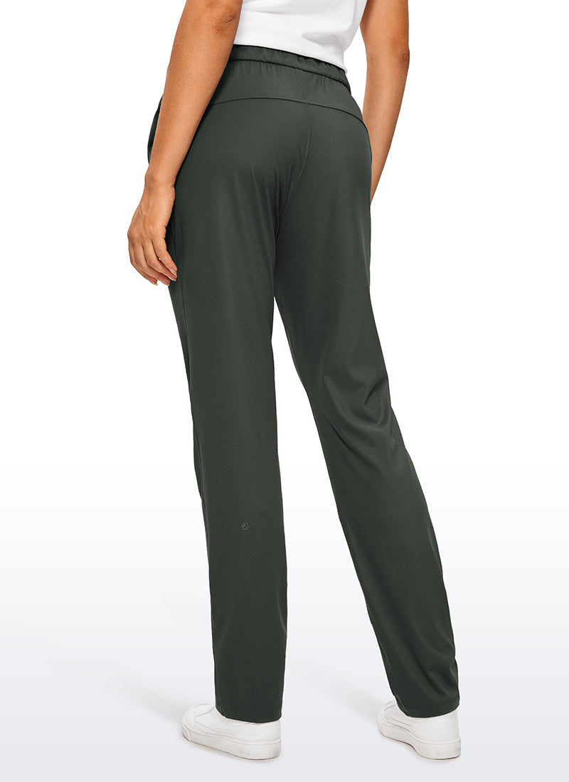 Stretch Drawstring Long Pants with Pockets 31''