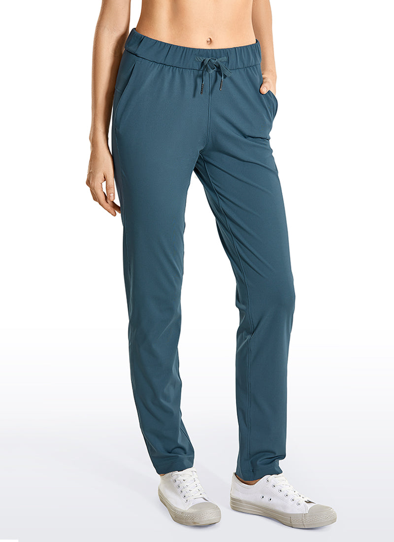 Stretch Drawstring Long Pants with Pockets 31''