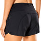 Feathery-Fit Mid-Rise Lined Shorts with Flat Waist 4''