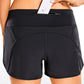 Feathery-Fit Mid-Rise Lined Shorts with Flat Waist 4''