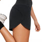 Feathery-Fit Soft High Rise Lined Shorts with Back Pocket 4''