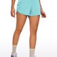 Feathery-Fit Soft High Rise Lined Shorts with Back Pocket 4''