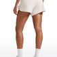 Feathery-Fit Soft Mid-Rise Lined Shorts with Back Zipper Pocket  4''