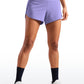 Feathery-Fit Soft Mid-Rise Lined Shorts with Back Zipper Pocket  4''