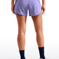 Feathery-Fit Soft Mid-Rise Lined Shorts with Back Zipper Pocket  4''