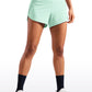 Feathery-Fit Soft Mid-Rise Lined Shorts with Back Zipper Pocket  4''