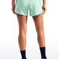 Feathery-Fit Soft Mid-Rise Lined Shorts with Back Zipper Pocket  4''